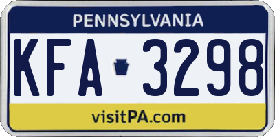 PA license plate KFA3298