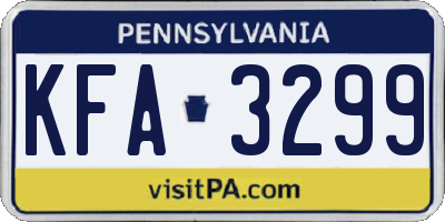 PA license plate KFA3299