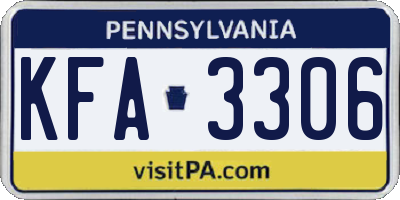 PA license plate KFA3306