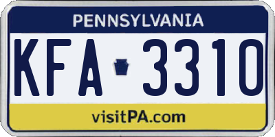 PA license plate KFA3310