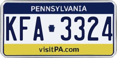 PA license plate KFA3324