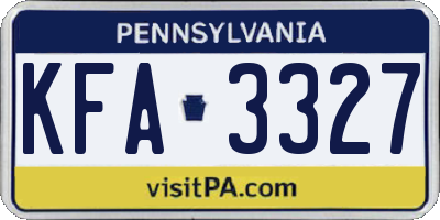 PA license plate KFA3327