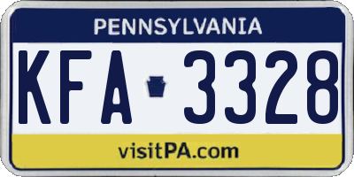 PA license plate KFA3328