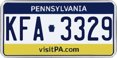 PA license plate KFA3329