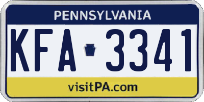 PA license plate KFA3341