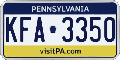 PA license plate KFA3350