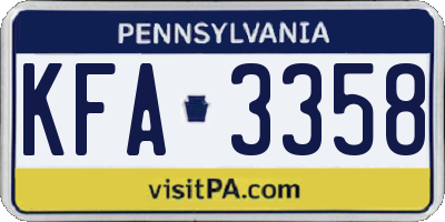 PA license plate KFA3358