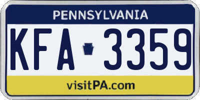 PA license plate KFA3359