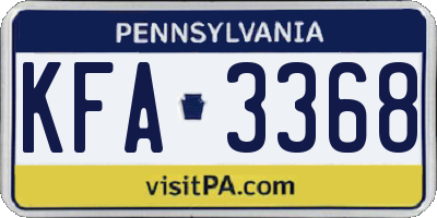 PA license plate KFA3368