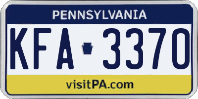 PA license plate KFA3370