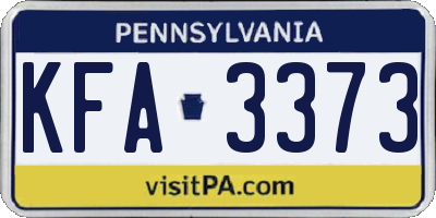 PA license plate KFA3373
