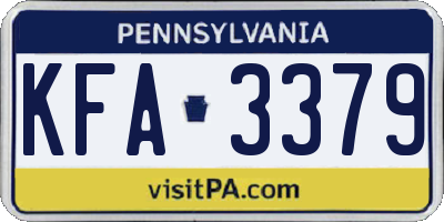 PA license plate KFA3379