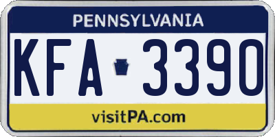 PA license plate KFA3390