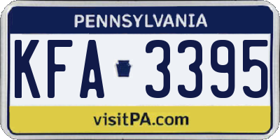 PA license plate KFA3395