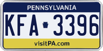 PA license plate KFA3396