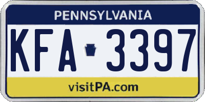 PA license plate KFA3397
