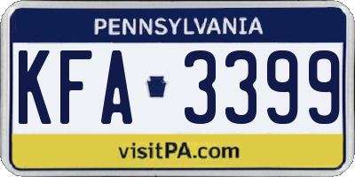 PA license plate KFA3399