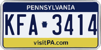 PA license plate KFA3414