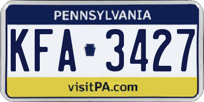 PA license plate KFA3427