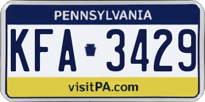 PA license plate KFA3429