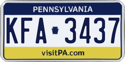 PA license plate KFA3437