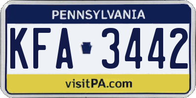 PA license plate KFA3442