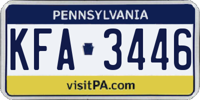 PA license plate KFA3446