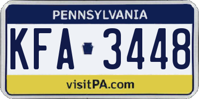 PA license plate KFA3448