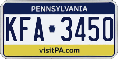 PA license plate KFA3450