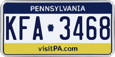 PA license plate KFA3468