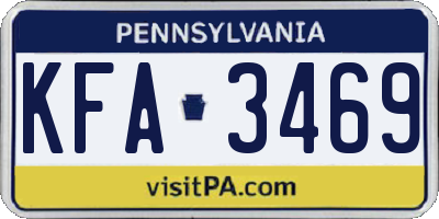 PA license plate KFA3469