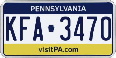 PA license plate KFA3470