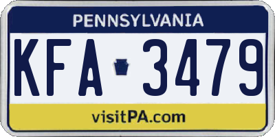 PA license plate KFA3479