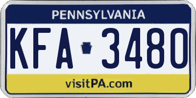 PA license plate KFA3480