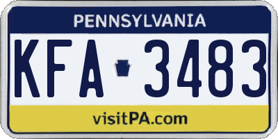 PA license plate KFA3483