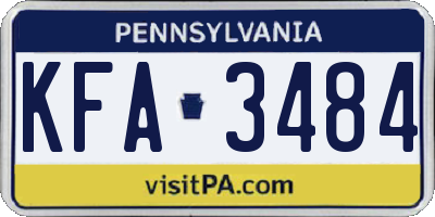 PA license plate KFA3484