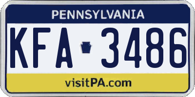 PA license plate KFA3486