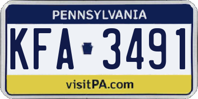 PA license plate KFA3491