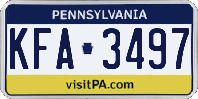 PA license plate KFA3497