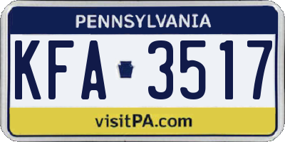 PA license plate KFA3517