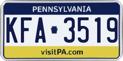 PA license plate KFA3519