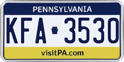 PA license plate KFA3530