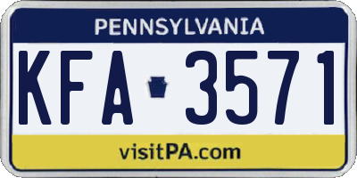 PA license plate KFA3571