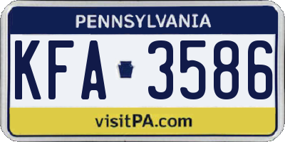 PA license plate KFA3586