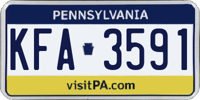 PA license plate KFA3591