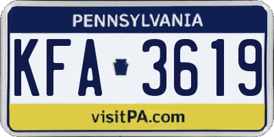 PA license plate KFA3619