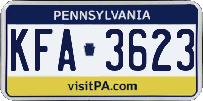 PA license plate KFA3623