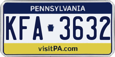 PA license plate KFA3632