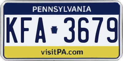 PA license plate KFA3679