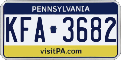 PA license plate KFA3682